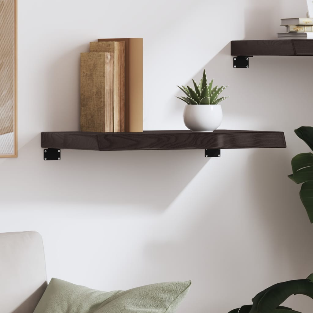 Casaria Étagère Murale Flottante Chêne Foncé 70cm - MDF Robuste, Effet Flottant, Fixation Invisible Incluse