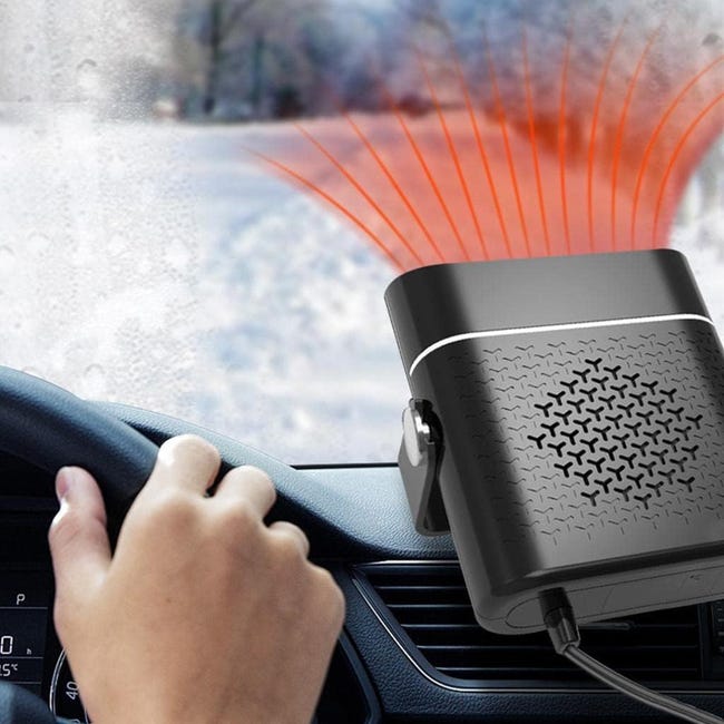 Riscaldatore Auto 12V 150W 2 In 1 Con Sbrinatore - Termoventilatore Per Accendisigari, Regolabile E Girevole 360°, Per Auto, Camper E Camion