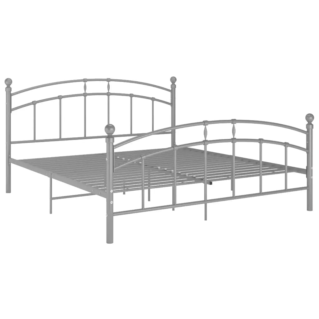 Cadre de lit sans matelas gris métal 200x200 cm vidaXL - 2