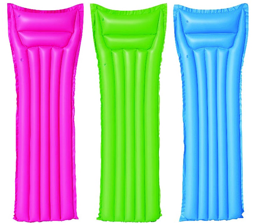 Kolorowy materac nadmuchiwany do zabawy na plaży i w basenie Bestway 183x69 cm, materiał trwały i odporny - 6