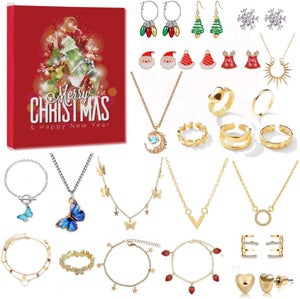 PITMT Calendrier De L'Avent 2025 – Bijoux DIY Avec 24 Surprises – Bracelet à Charms Pour Fille Et Femme – Cadeau Noël Créatif