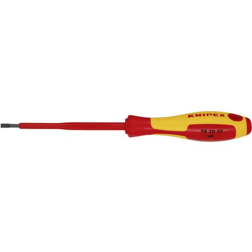 Knipex Giraviti per Elettricisti per Viti con Intaglio Brunita, Impugnatura Isolante, in Materiale Bicomponente, Collaudato Vde 202 Mm 98 20 35
