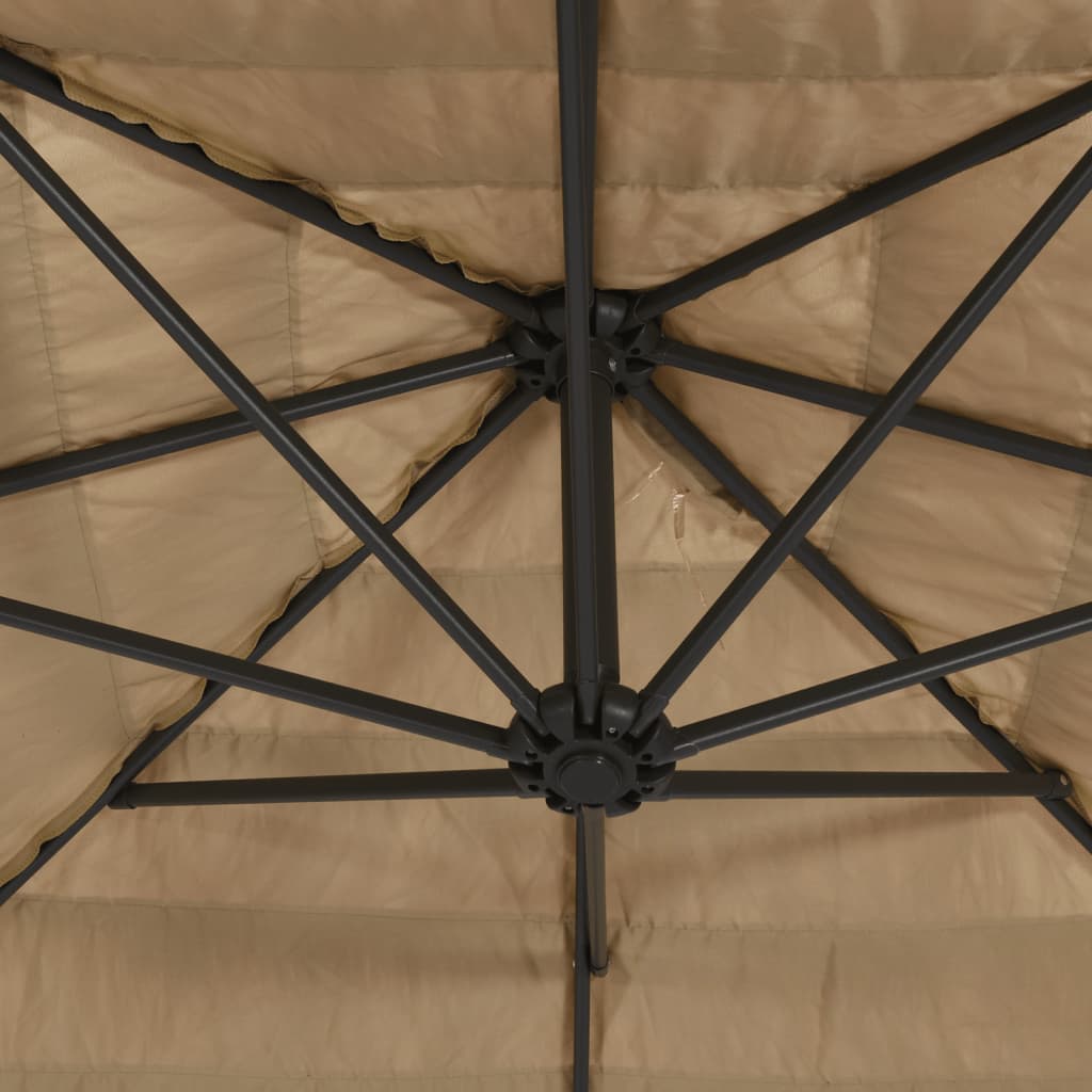Parasol de jardin avec mât en acier marron 269x269x235 cm vidaXL - 9
