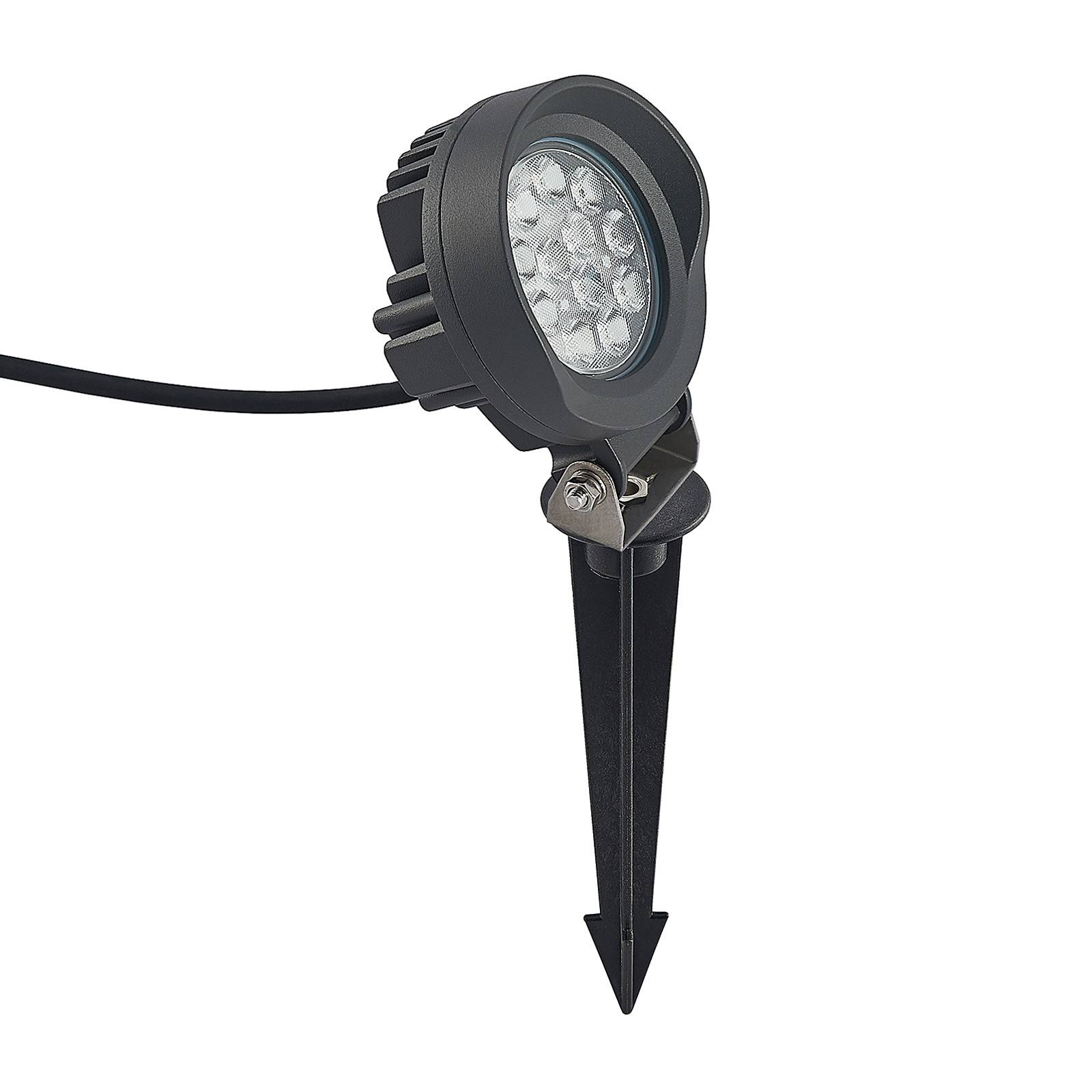 Faro Barcelona 70159 - Projecteur LED Avec Piquet, 15W, IP65, Gris Foncé - Éclairage Extérieur Sécurisé