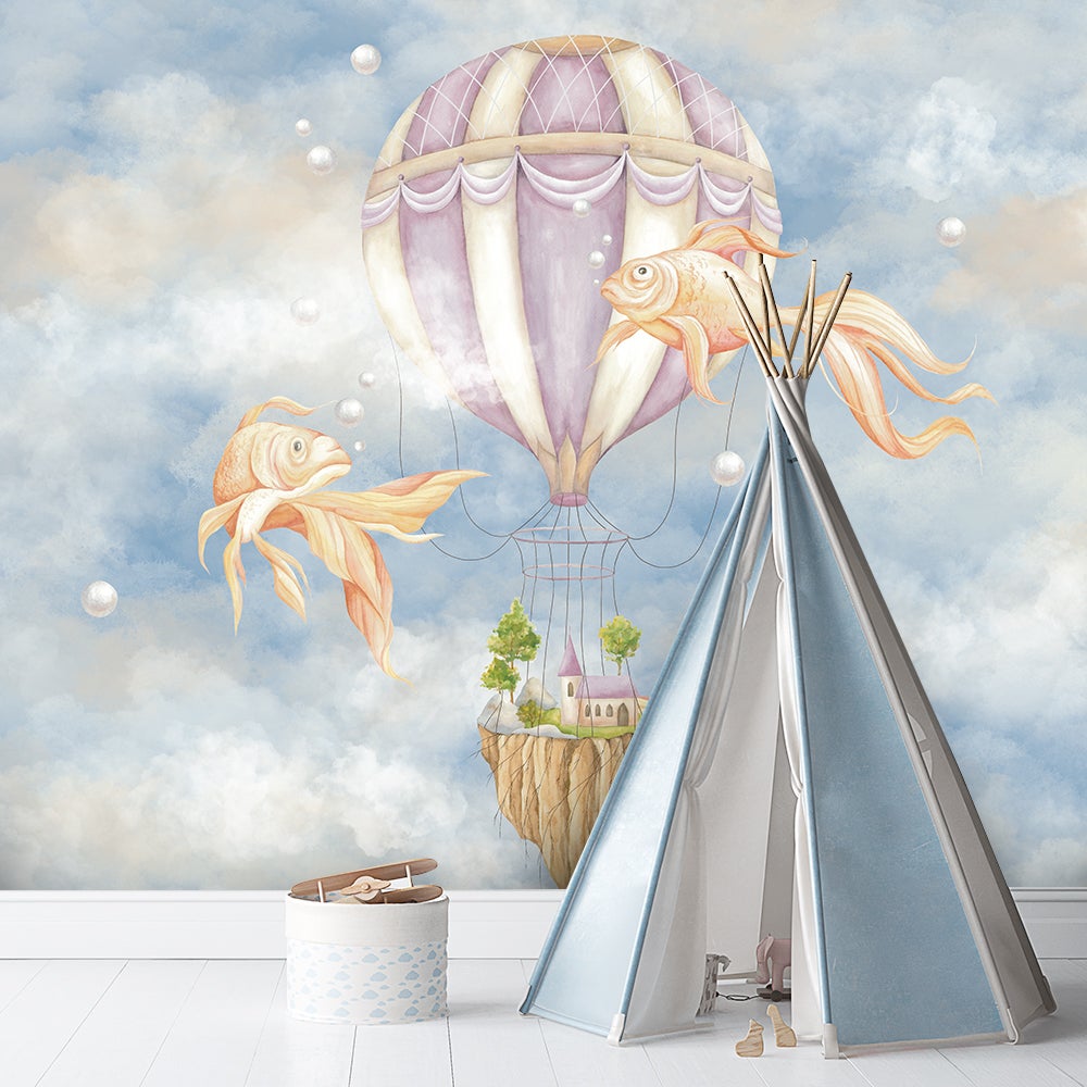 Fototapeta, dla dzieci Balon dom ryby 200x140