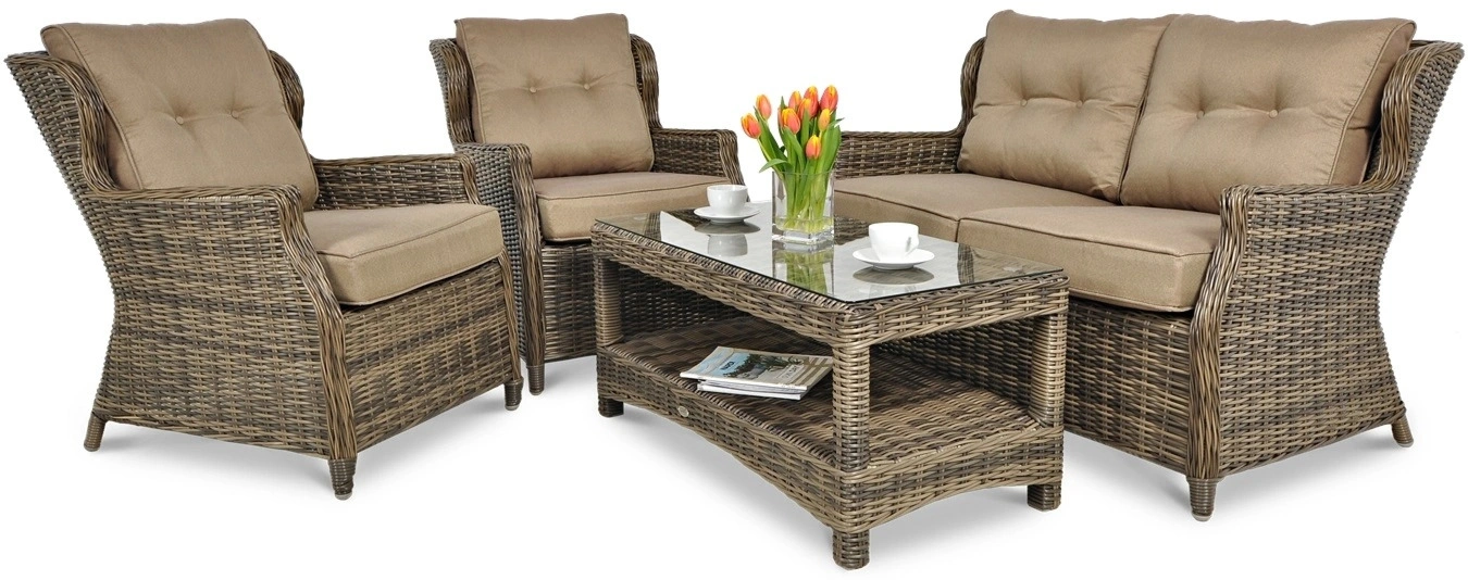 Zestaw Mebli Ogrodowych Technorattan TRIVENTO Sofa Fotel Stolik na Taras 1 szt