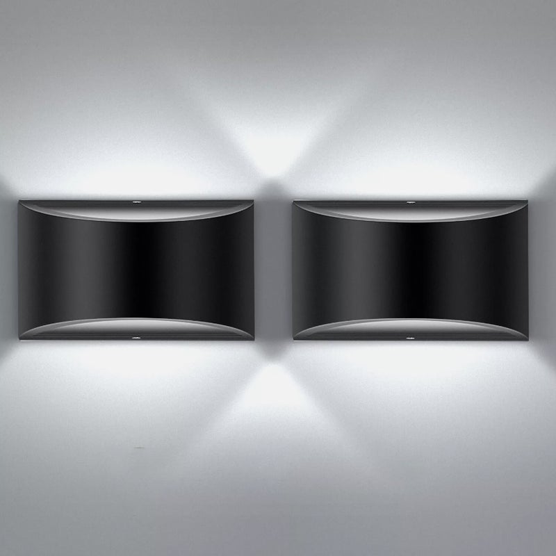 Nowoczesne lampy ścienne LED zestaw lamp ściennych chłodna biała lampa ścienna wysoka i niska czarna wewnętrzna lampa ścienna