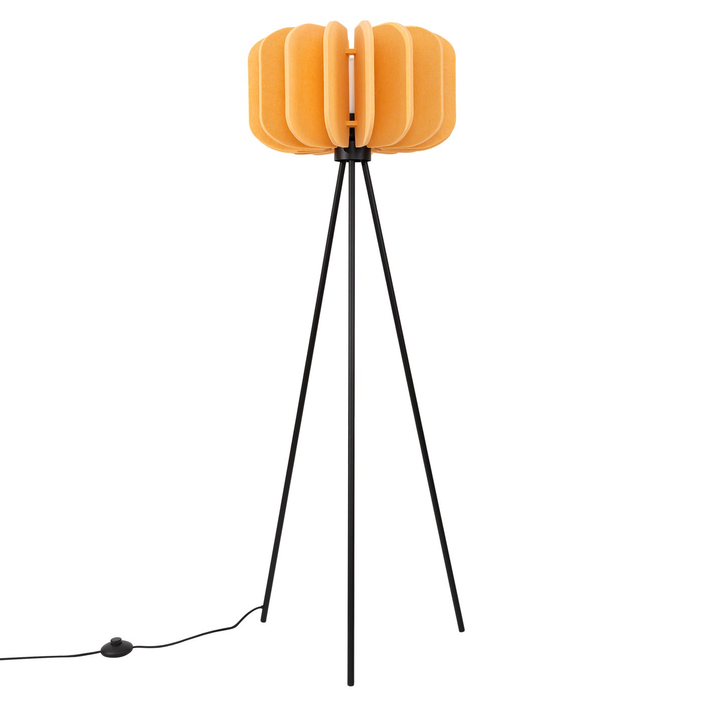 Lampa stojąca filcowa MULA żółto-czarna 1xE27x20W filc wym:134x45x45cm IP20 Sollux Lighting