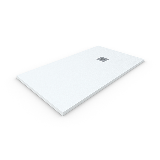 Piatto doccia effetto pietra a spacco Well Plus Arblu, 80x140x3,5cm Bianco
