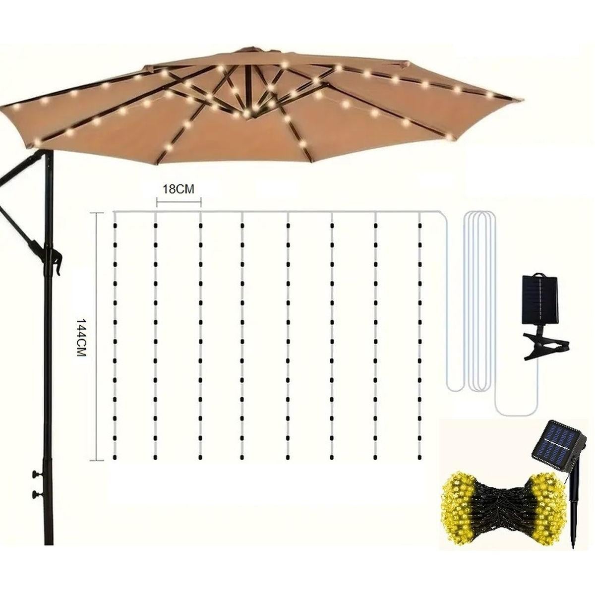 Oświetlenie solarne saska-garden do parasoli 72 LED kabel 5m - 4