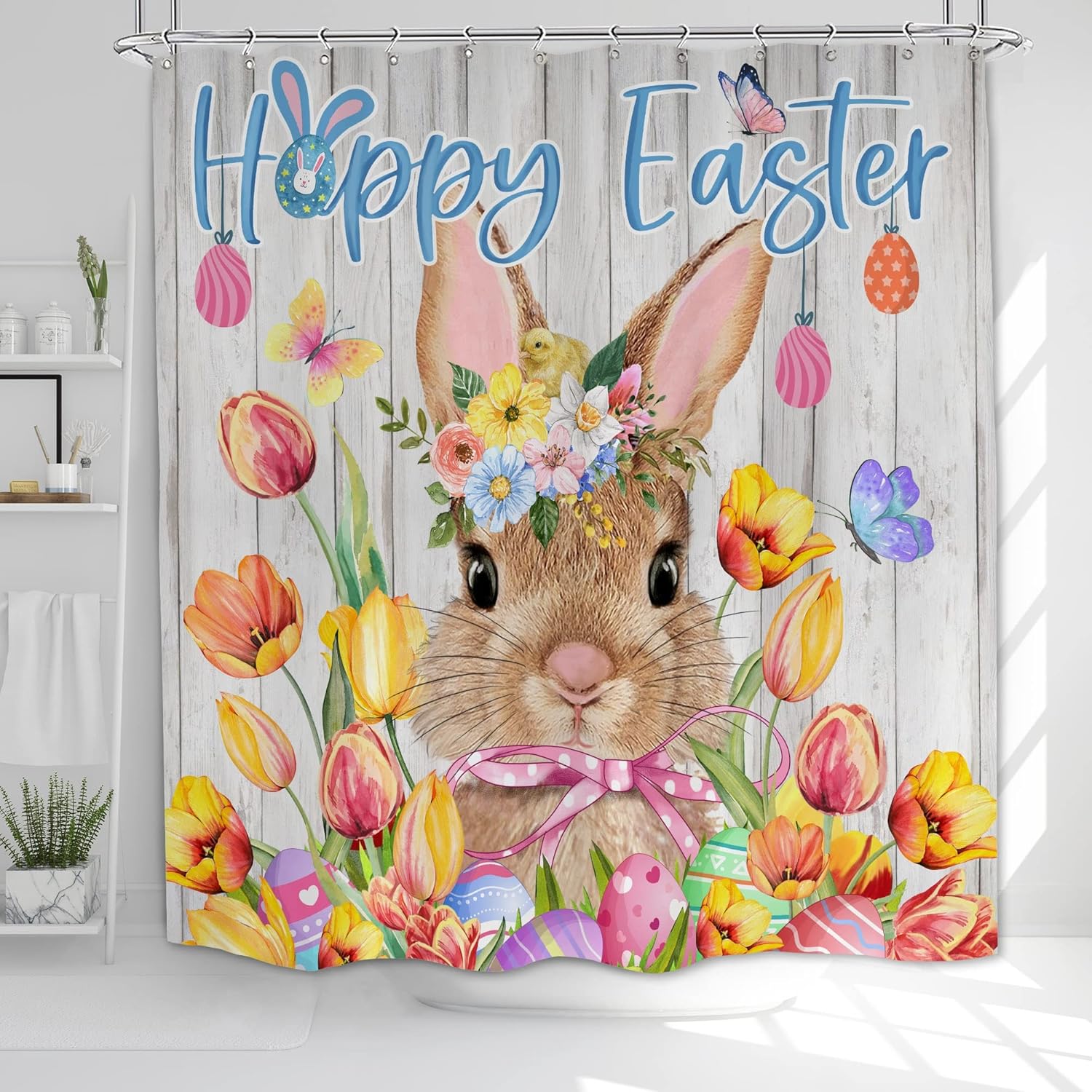 DR.DUDU Decorazioni pasquali dipinte a mano uova di Pasqua centrotavola coniglietto, 21,6 cm, decorazione pasquale in resina per casa, soggiorno, camera da letto, decorazioni pasquali
