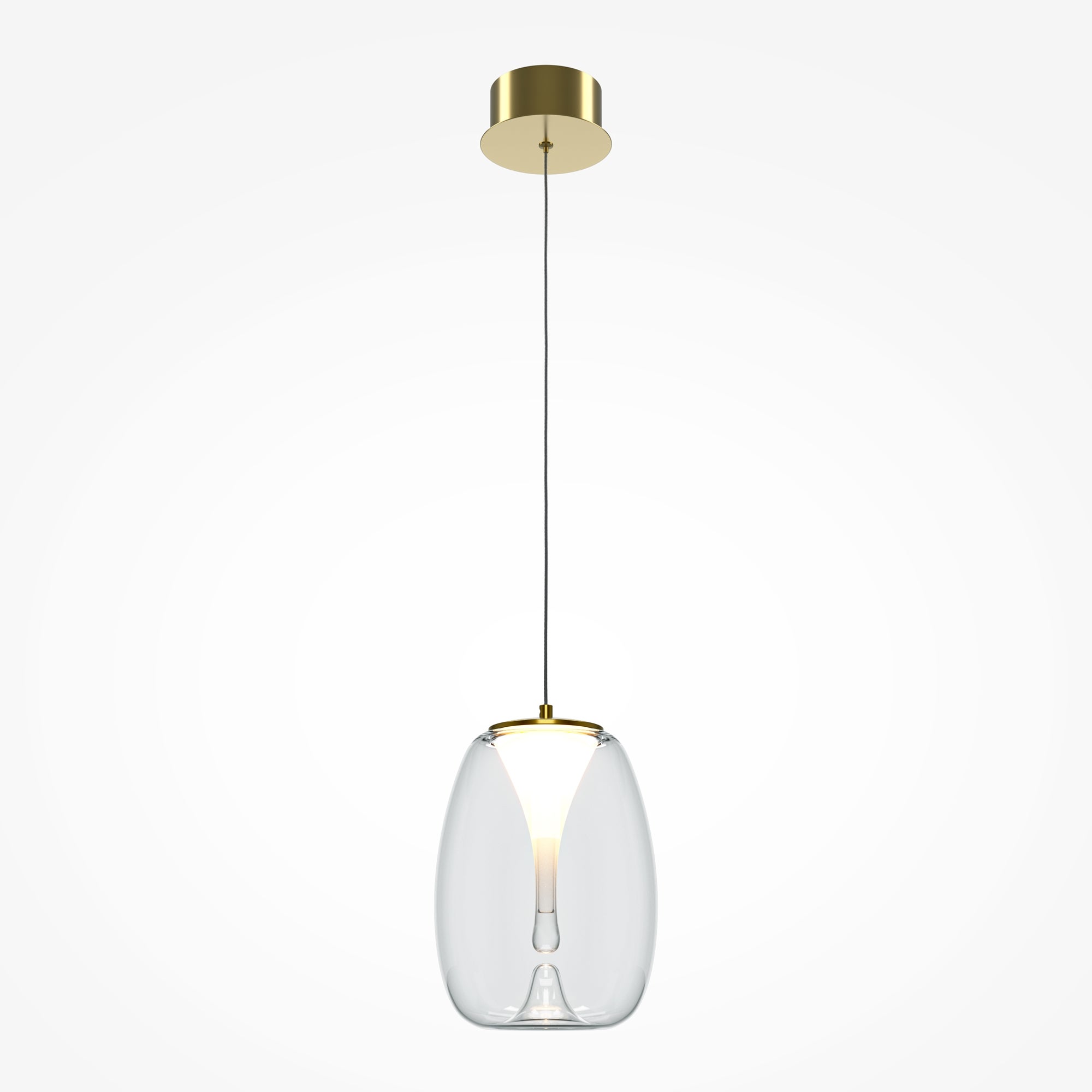 Lampa wisząca Splash złoto-przezroczysta LED 7W 3000K 620lm dekoracyjna wym: 333,1 x 20 x 20 cm aluminium Maytoni