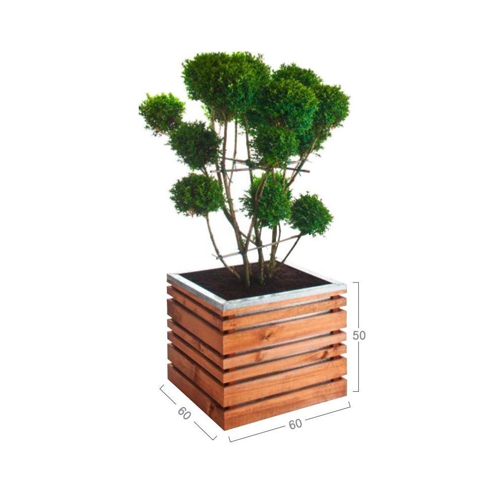 Jardinière En Bois Carrée Lign Z 60 - 4