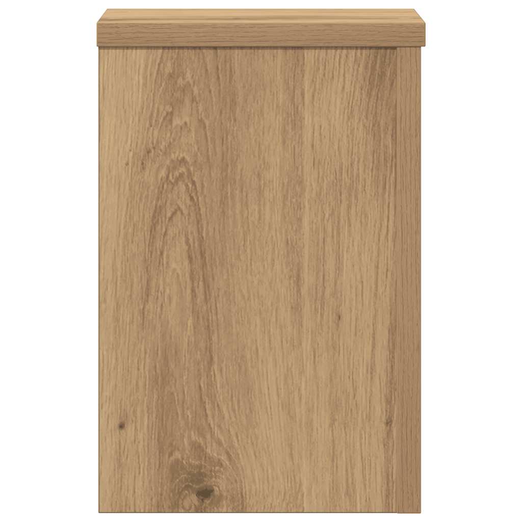 Lot de 2 supports pour plantes chêne artisanal en panneau de bois - 6