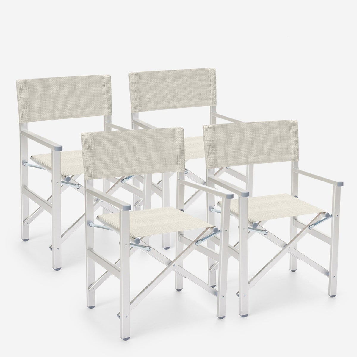 4 chaises de plage pliables portables textilène aluminium Regista Gold - 4