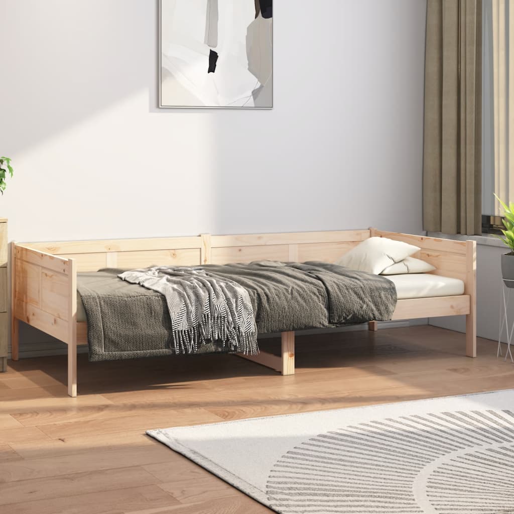 Łóżko Dzienne Drewniane Brązowe Rama Łóżka Ze Stelażem Sofa 80x200 cm