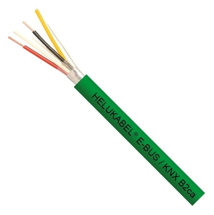 Kabel transmisyjny E-BUS 2x2x0,8mm do magistrali instalacyjnej EIB KNX  zielony 150V ekranowany bezhalogenowy B2ca drut Helukabel 500m - Leroy  Merlin