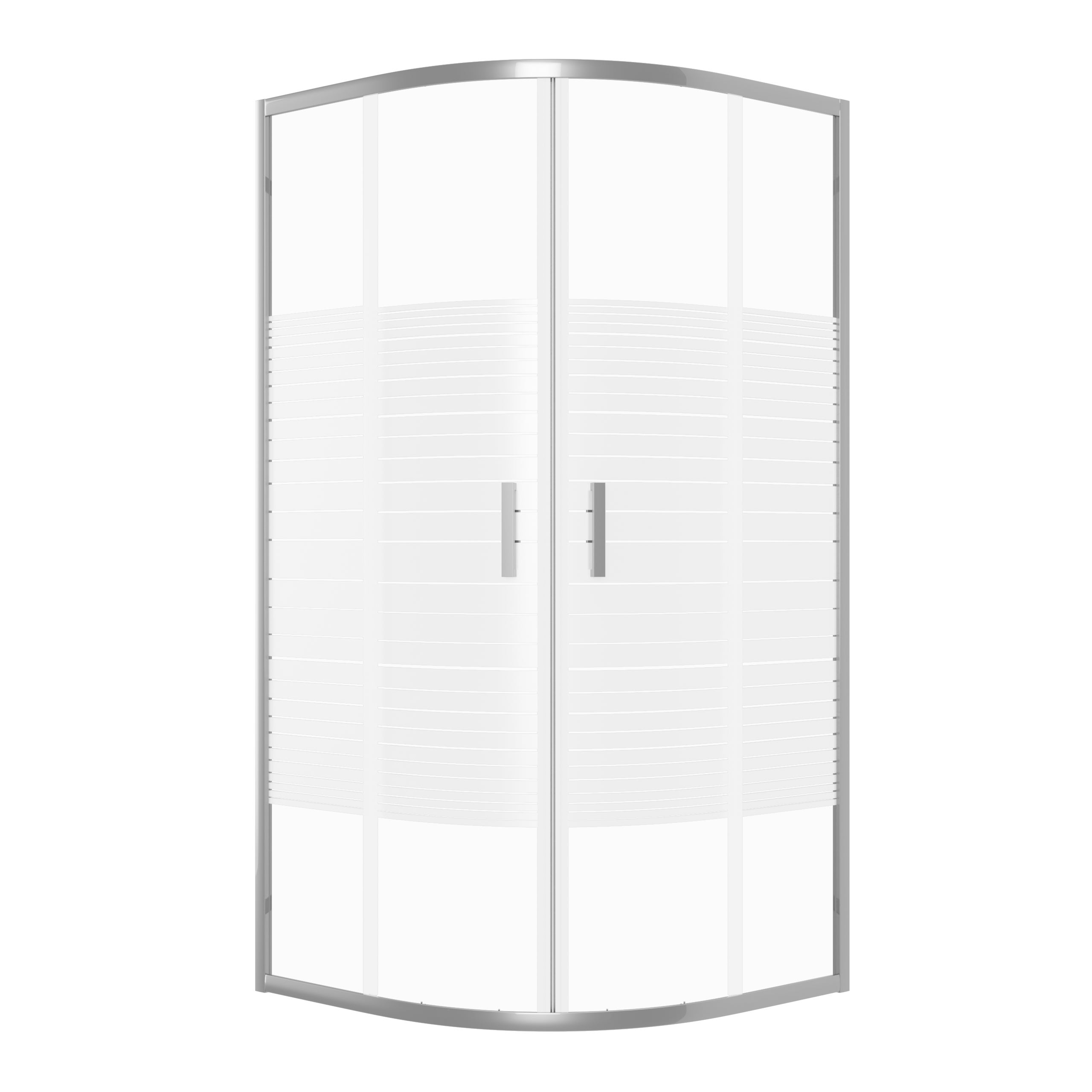 Kabina prysznicowa WELES półokrągła 80x80cm chrom z pasami SEVANTE