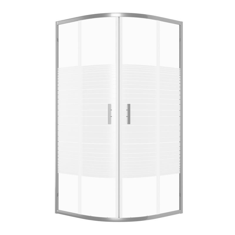 Kabina prysznicowa WELES półokrągła 80x80cm chrom z pasami SEVANTE