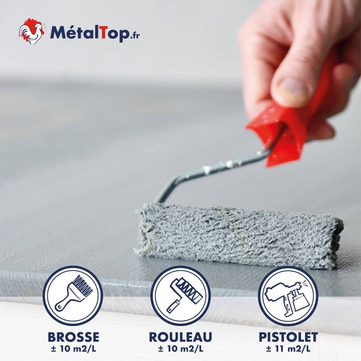 Peinture Plan De Travail - Beige brun - RAL 1011 - 1 L - Métaltop - 5