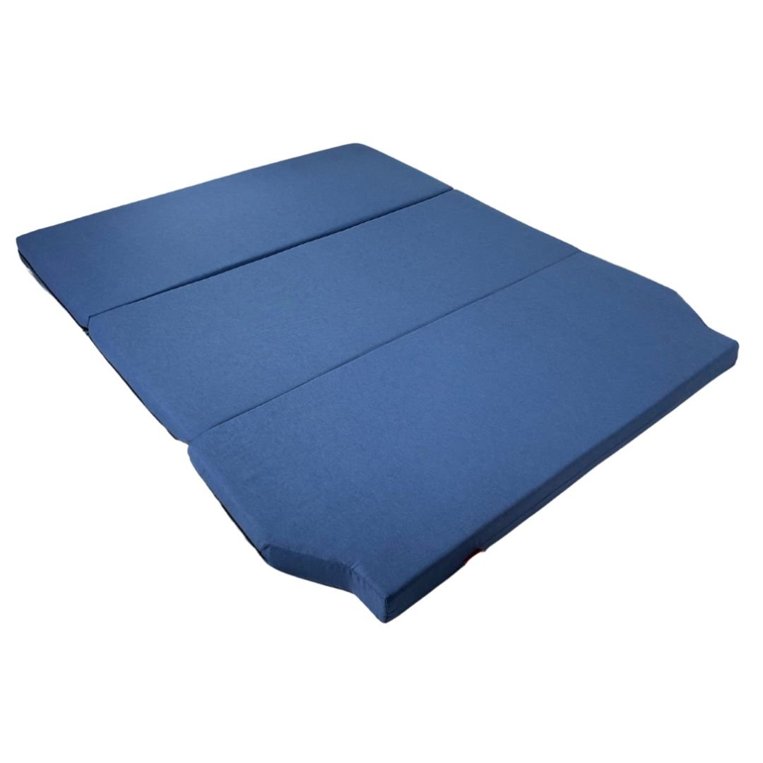 Cama camper nissan primastar - 8cm de grosor con hr 25kg/m3 y 6cm de viscoelástica - azul