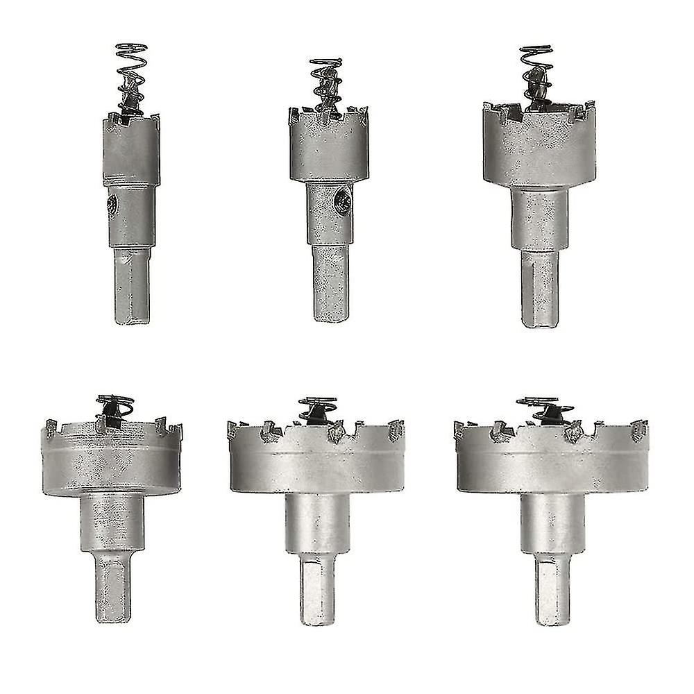 Zestaw otwornic do metalu, 6 wierteł z węglika spiekanego, do aluminium, stali, żelaza, miedzi, drewna, 16 mm, 22 mm, 30 mm, 40 mm, 50 mm, 60 mm