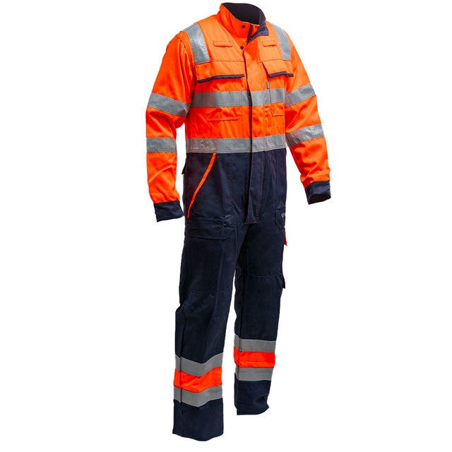 Combinaison de sécurité et travail haute visibilité orange taille 44-46