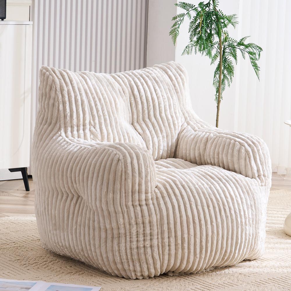 Fauteuil poire rouge​ en velours côtelé, rembourrage mousse, chaise lounge confortable, tissu doux, siège salon chambre, design moderne - 8