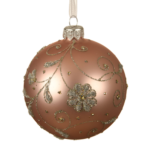 30 Palline Di Natale In Vetro 6 Cm - Opache E Lucide - Tonalità Alabastro (Tortora/Marrone Naturale) - 2