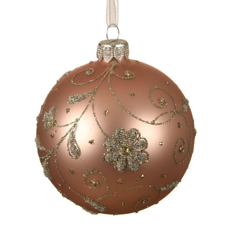 30 Palline Di Natale In Vetro 6 Cm, Misto Opaco E Lucido, Colori Tenui Tortora E Marrone, Per Albero E Decorazioni Natalizie