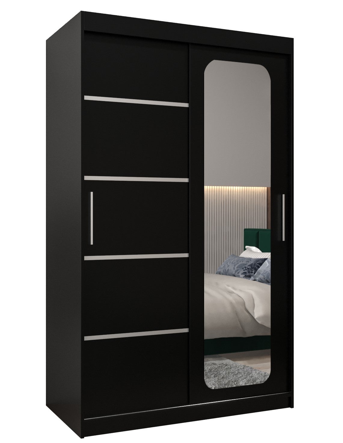 Szafa przesuwna garderoba PROMO V2 120 x 62 x 200 cm Czarny - Abiks Meble