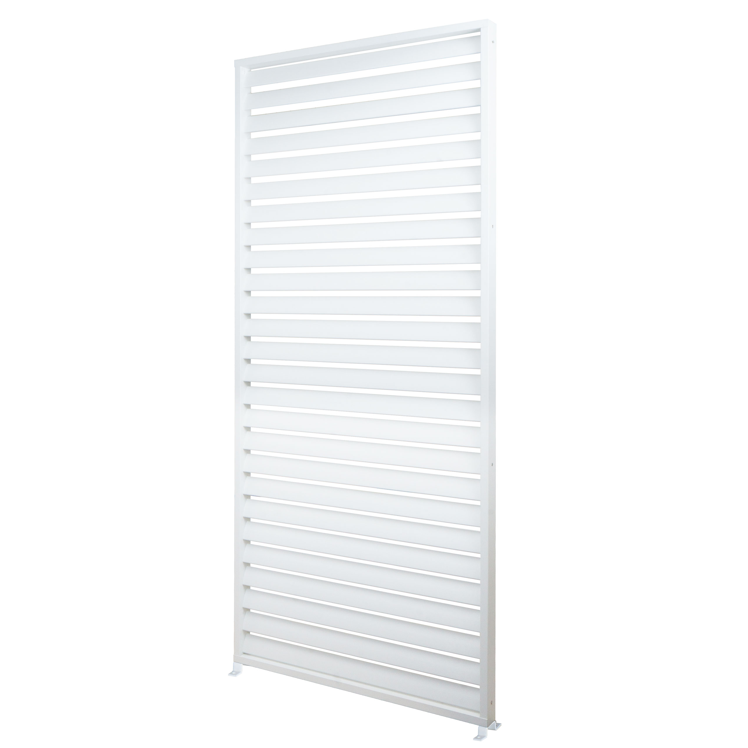 Aluminiowa ścianka listwowa do pergoli HWC-N94 3x3m, panel listwowy moduł ściany bocznej ekran prywatności, 213x94cm ~ biały