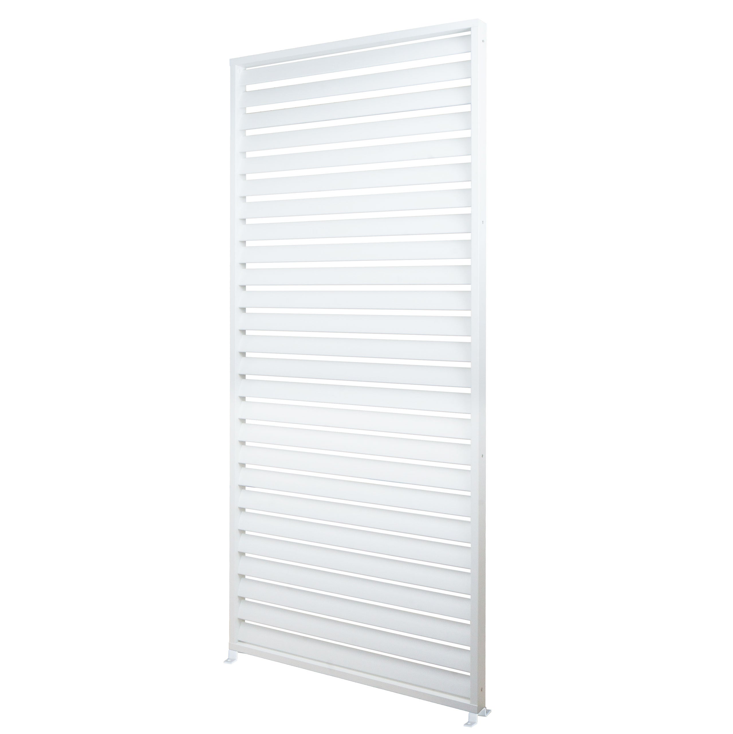 Aluminiowa ścianka listwowa do pergoli HWC-N94 3x3m, panel listwowy moduł ściany bocznej ekran prywatności, 213x94cm ~ biały