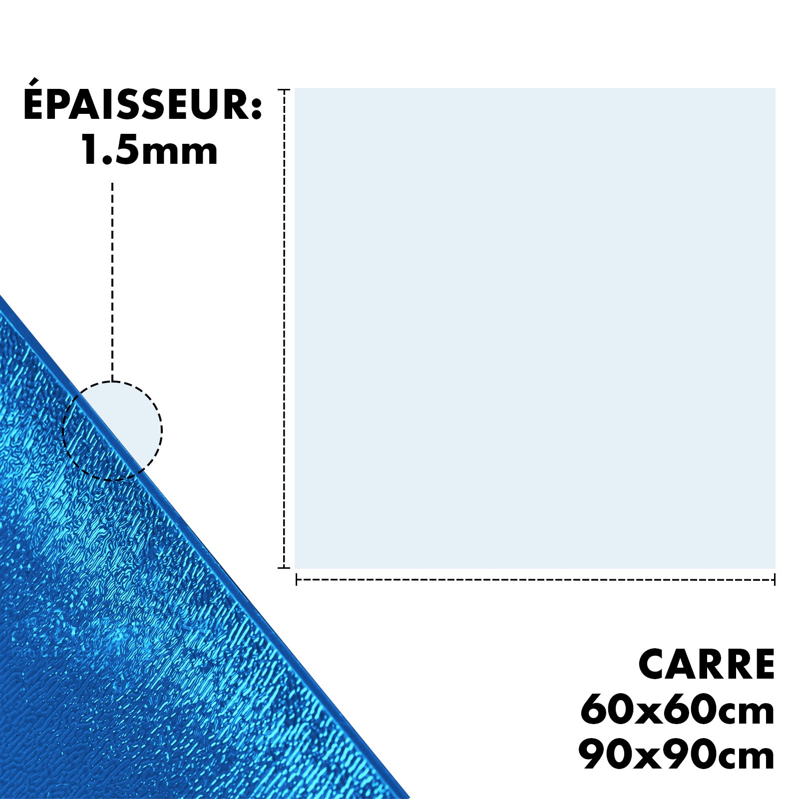 Fioriera Majesty, quadrata 60 x 60 cm, blu - 2