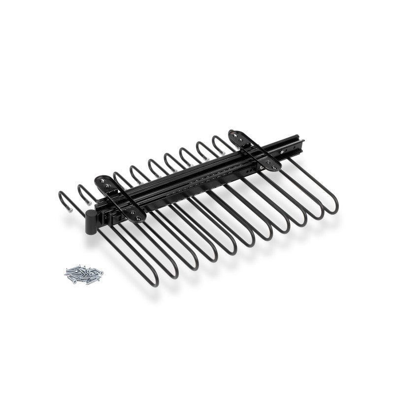 Emuca Porte-pantalons extractible, 11 tiges, guides d'extraction totale, Acier, Peint en noir - 5