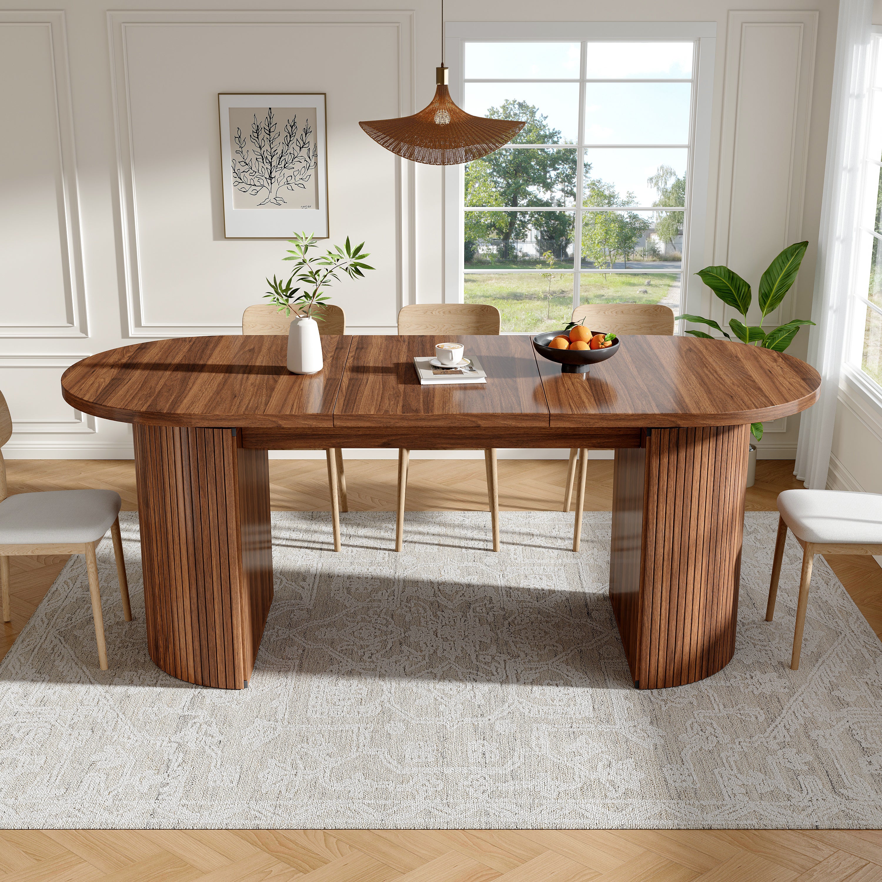Table à manger extensible 120-160x80x76 cm avec rangement intégré ...