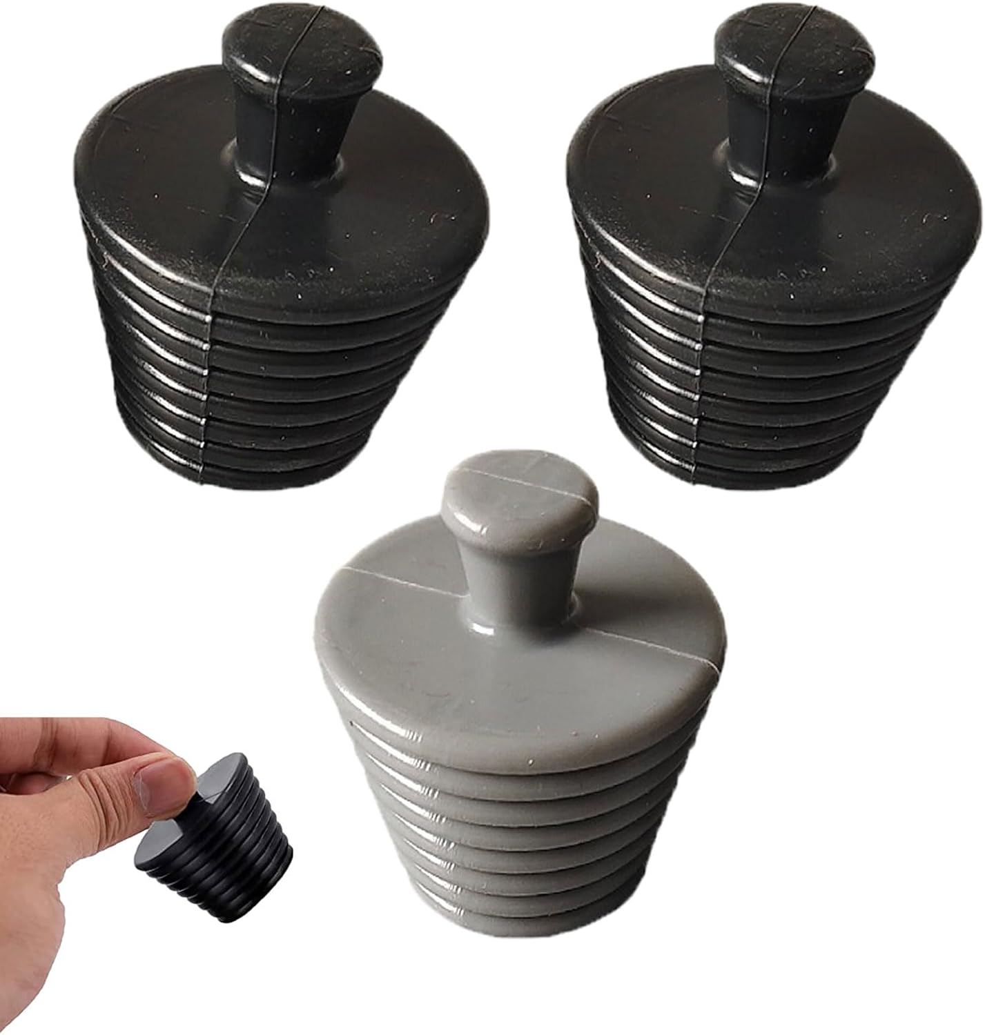 Bouchons de baignoire 3 pièces, bouchon de vidange en silicone, bouchon de vidange universel, bouchon d'évier, bouchon de vidange pour drains - 2