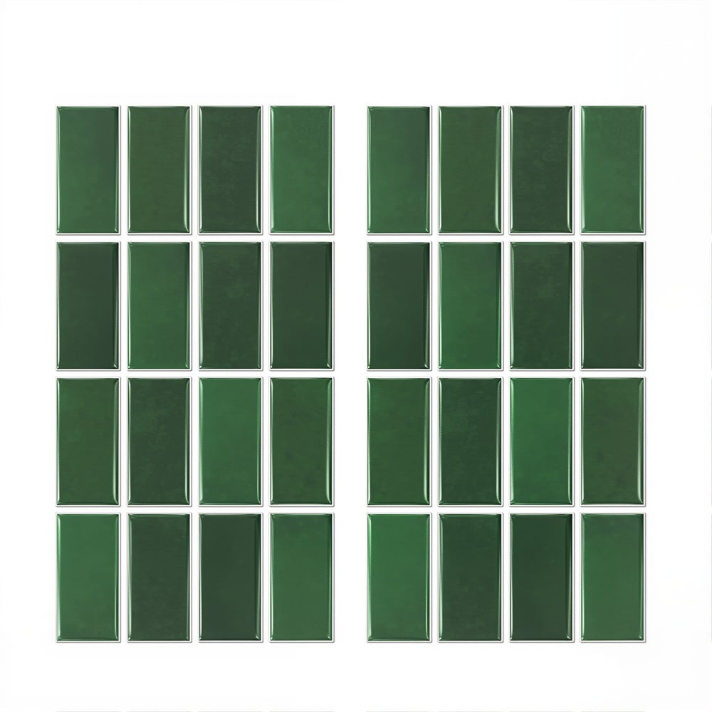 Stickers Carrelage Adhésifs Marbre Vert 15x15cm - Lot 25 Pièces Décoration Cuisine Et Salle De Bain Stickers Marbre Vert