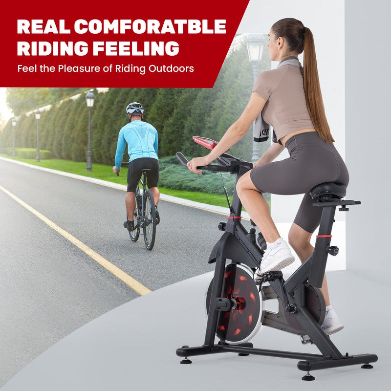 Bicicleta ergométrica RATTANTREE, resistência magnética ajustável, bicicleta ergométrica com assento e tela confortáveis, treinador doméstico - 7