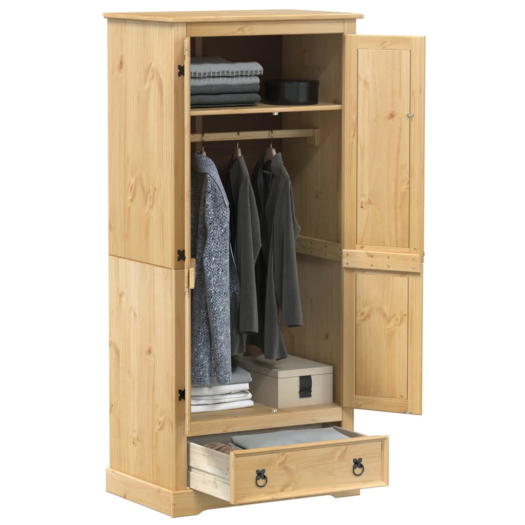 Garderobe Armoire Corona 76x50x170 cm bois de pin massif CFW53859