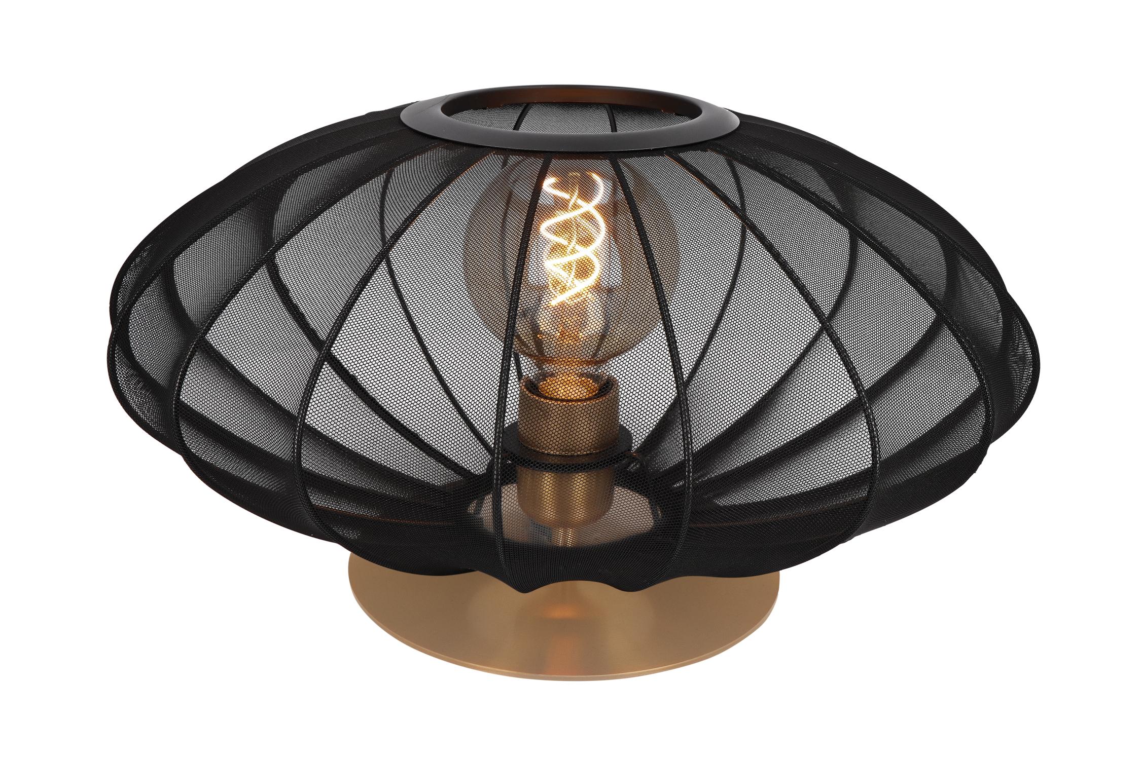 Lampa stołowa Corina czarno-mosiężna 1xE27x40W Lucide