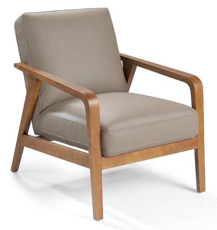 Fauteuil Design Toilinux Noor - Bleu Denim, Pieds Bois - Neuf