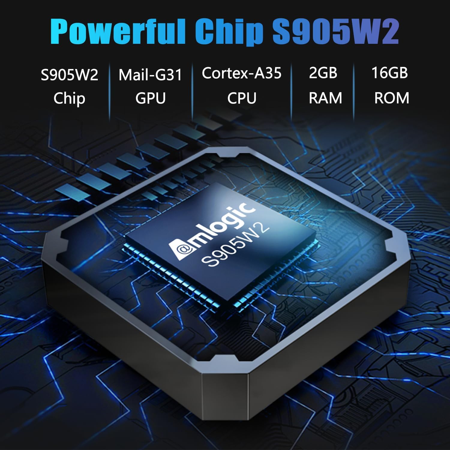 X96 Mini 2GB/16GB Lecteur Multimédia de Diffusion en continu Android 11 Boîte TV 4K avec Amlogic S905W Quad-Core chipset,WiFi,4K HD,H.265 Noir - 4