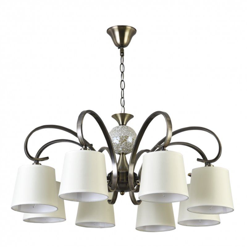 Lampara Concordia 8xe14 en cuir écran Beis REGx75x75 de FABRILAMP - 3