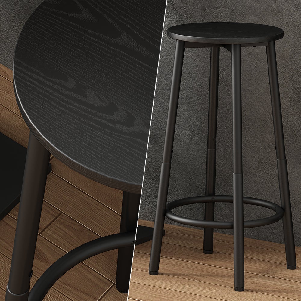 Vicco Stołek barowy zestaw 2 Edmonton, Czarny, 31.5 x 64 cm 2 części - 4