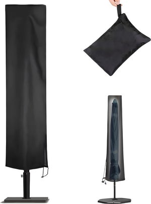 Costway Ombrellone doppio da esterno 457 cm, Ombrellone rettangolare con manovella, Grigio scuro