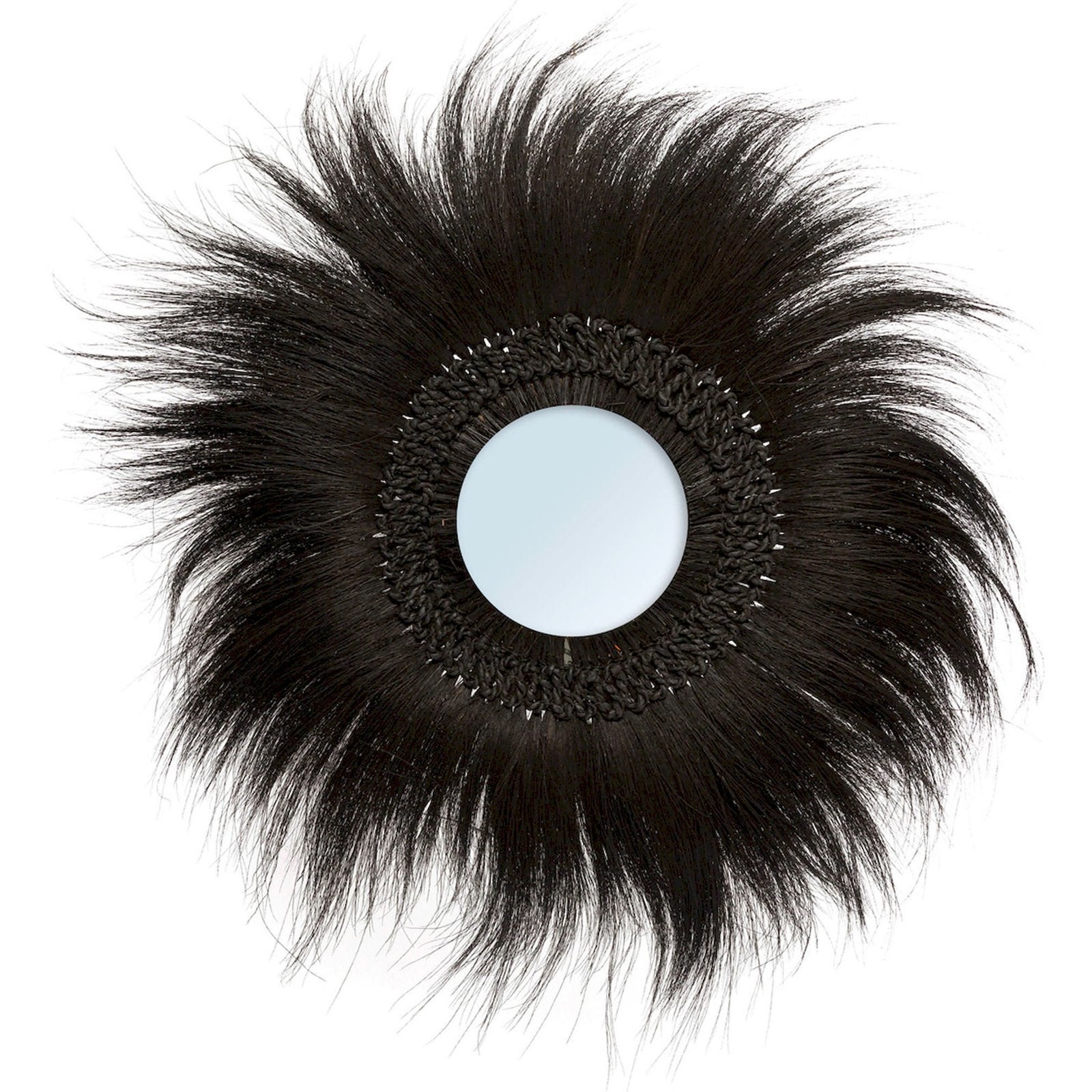 Miroir Simba Bohème en Fibre Naturelle 70 x 70 x 4 cm Noir | Leroy Merlin