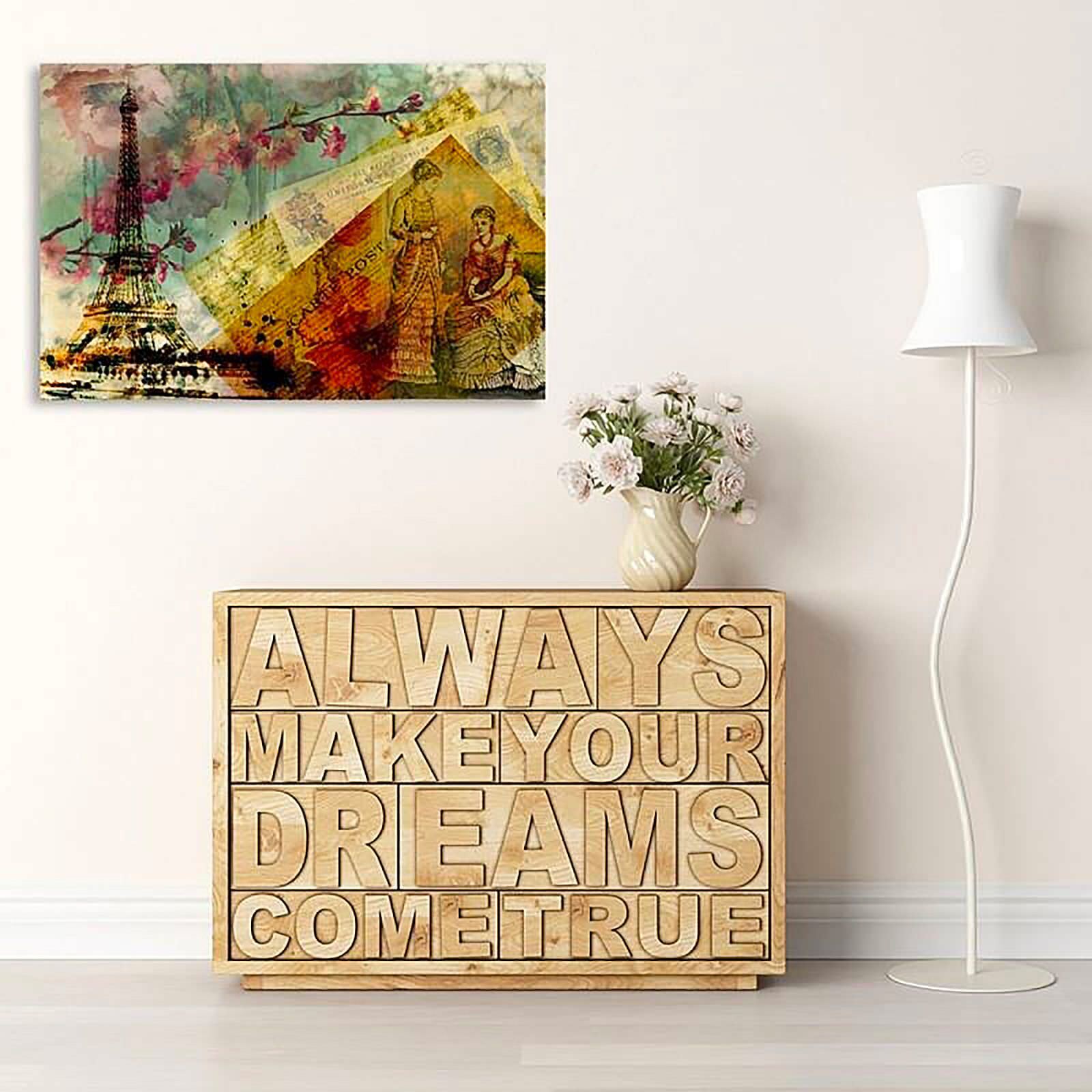 Tableau bois carte postale de paris 2 - 50 x 40 cm - 3