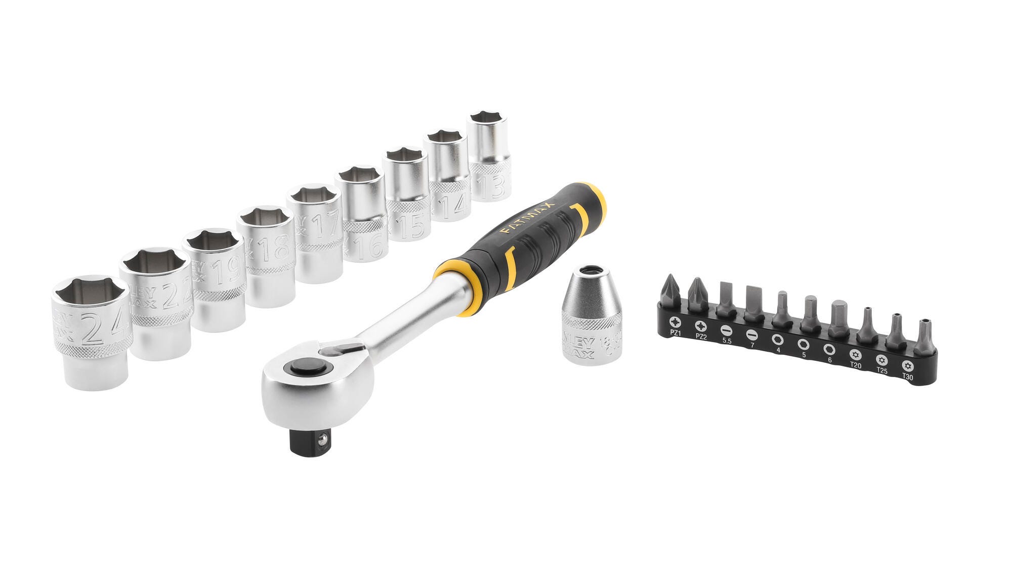 Jeu de clés à cliquet 1/2", douilles et embouts 120 dents