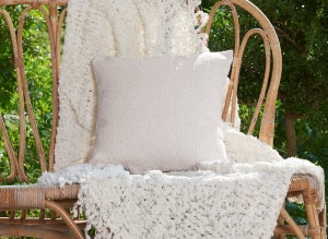 Demi-coussin Peau De Mouton La Table En Laine CA - Dessus Cuir - état Correct